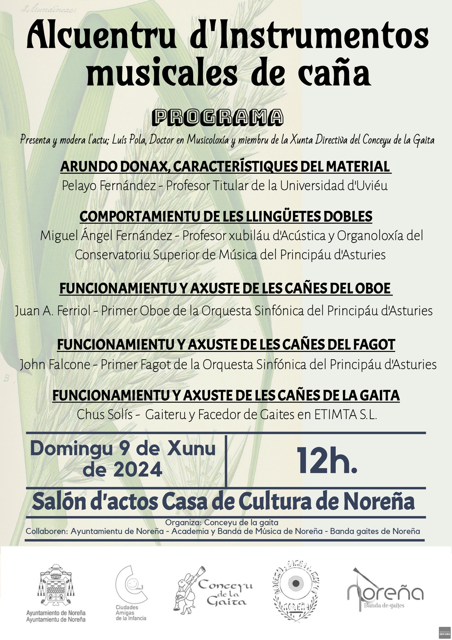I Alcuentru d'Instrumentos de Caña (Conceyu de la Gaita, 2024)